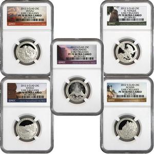 2012 S America The Beautiful Clad Quarters PF70 UC ER NGC 5 Coin Set