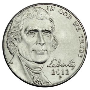 2012 P Jefferson Nickel BU