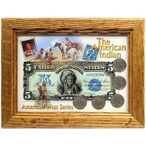 The American Indian Frame and Buffalo Nickel Coin Set