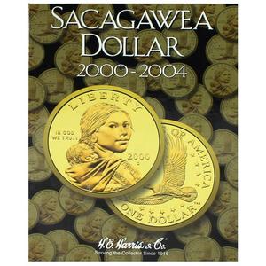 2000-2004 P and D Mint Uncirculated Sacagewea Dollar in H.E. Harris Folder