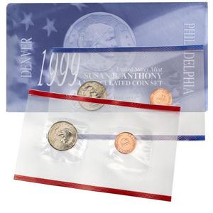 1999 P & D Susan B Anthony Dollar Coin Mint Set