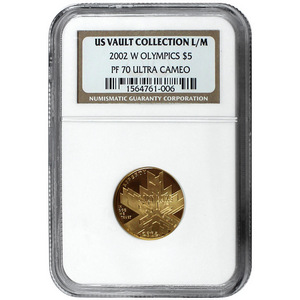 2002 W $5 Gold Salt Lake City Olympics PF70 UC US Vault Collection L/M NGC