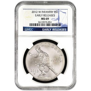 2012 W Infantry Soldier Silver Dollar MS69 ER NGC