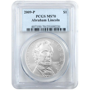 2009 P Abraham Lincoln Bicentennial Silver Dollar MS70 PCGS