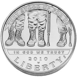 2010 W Disabled Veterans Silver Dollar BU