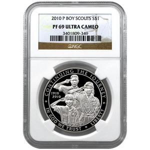 2010 P Boy Scouts of America Silver Dollar PF69 UC NGC