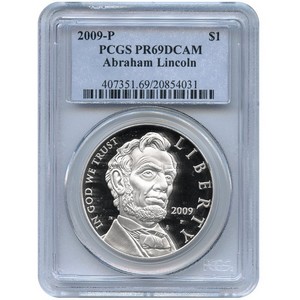 2009 P Abraham Lincoln Bicentennial Silver Dollar PR69 DCAM PCGS