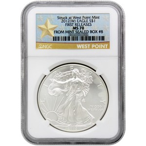 2012 W Silver American Eagle Struck at West Point Mint MS69 ER NGC Star Label