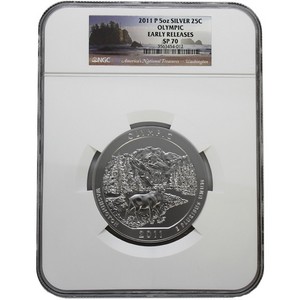 2011 P America The Beautiful Silver 5oz Olympic SP70 ER NGC