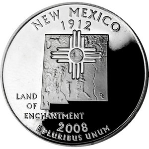 2008 S Silver New Mexico State Quarter PF