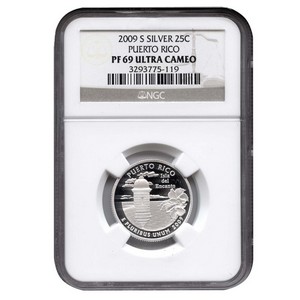 2009 S Silver Puerto Rico US Territories Quarter PF69 UC NGC