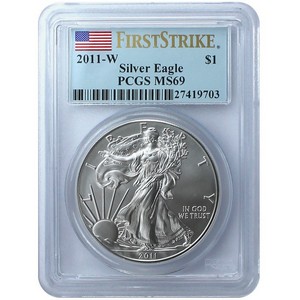 2011 W Silver American Eagle MS69 Burnished FS PCGS