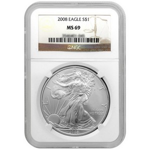 2008 Silver American Eagle MS69 NGC
