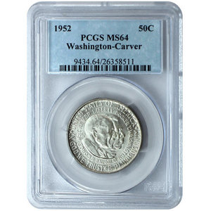 1952 Silver Washington Carver Commemoriative Half Dollar MS64 PCGS