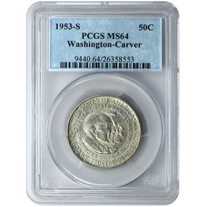 1953  S Washington Carver Half Dollar MS64 PCGS