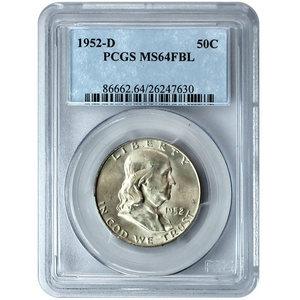 1952 D Silver Franklin Half Dollar MS64 FBL PCGS