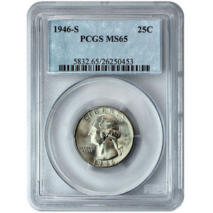 1946 S Silver Washington Quarter MS65 PCGS