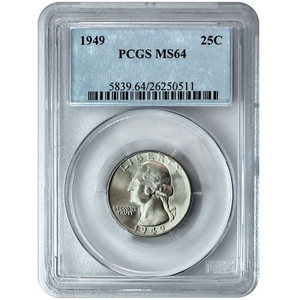 1949 Silver Washington Quarter MS64 PCGS