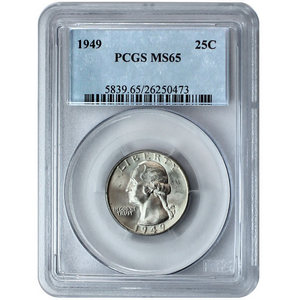 1949 Silver Washington Quarter MS65 PCGS