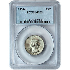 1950 S Silver Washington Quarter MS65 PCGS