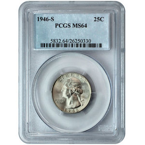 1946 S Silver Washington Quarter MS64 PCGS