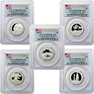 2013 S America the Beautiful Silver Quarters PR69 DCAM FS PCGS 5 Coin Set