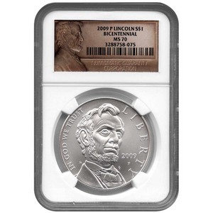 2009 P Lincoln Bicentennial Silver Dollar MS70 NGC