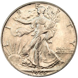 1946 Silver Walking Liberty Half Dollar F/VF