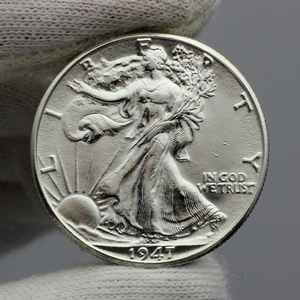 1947 D Silver Walking Liberty Half Dollar BU