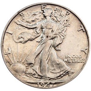 1947 Silver Walking Liberty Half Dollar G/VG