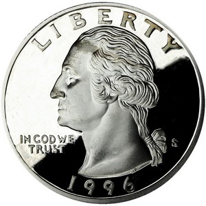 1996 S Silver Washington Quarter PF
