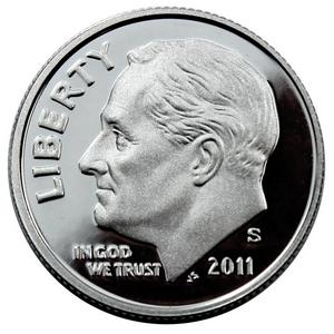 2011 S Silver Roosevelt Dime PF