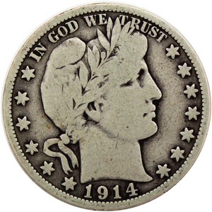 1914 Silver Barber Half Dollar G/VG
