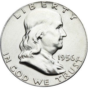 1956 Silver Franklin Half Dollar BU