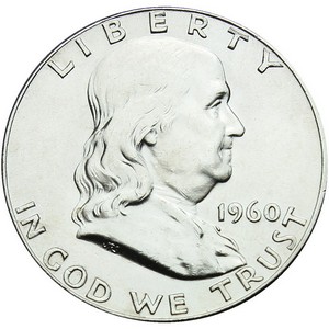 1960 D Silver Franklin Half Dollar BU
