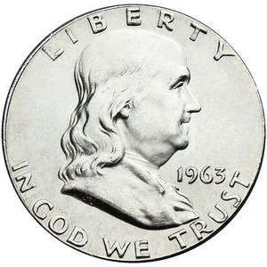1963 D Silver Franklin Half Dollar VG/XF