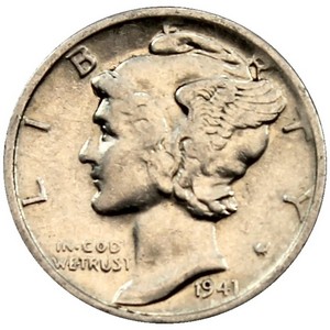 1941 S Silver Mercury Dime G/VG