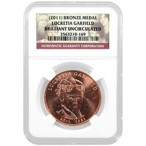 2011 First Spouse Lucretia Garfield Bronze BU NGC