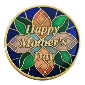 Mothers Day Bronze Medallion Enameled