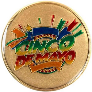 Cinco De Mayo Bronze Medallion Enameled
