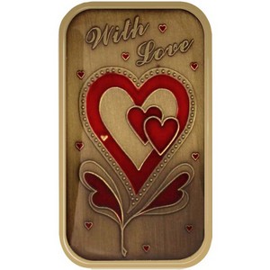With Love Bronze Bar Enameled