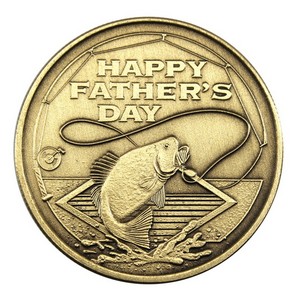 Fathers Day Fishing Bronze Medallion