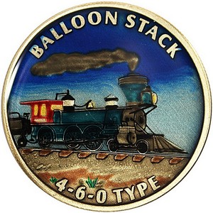 Train Balloon Stack 460 Type Bronze Medallion Enameled