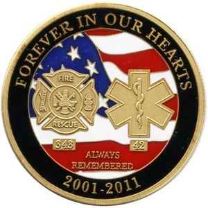 Forever In Our Hearts 911 Bronze Medallion Enameled