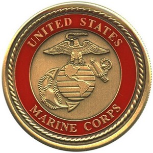 US Marines Bronze Medallion Enameled