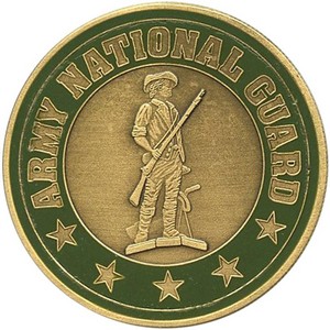 US Army National Guard Bronze Medallion Enameled