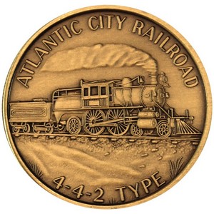 Train Atlantic City Railroad 442 Type Bronze Medallion