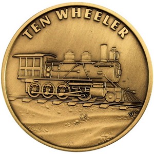 Train Ten Wheeler Bronze Medallion