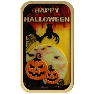 Happy Halloween Scary Bronze Bar Enameled