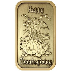 Happy Thanksgiving Vertical Bronze Bar